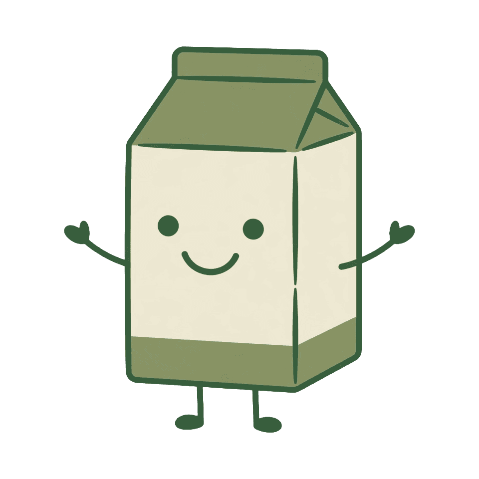 Cheerful cartoon milk carton character